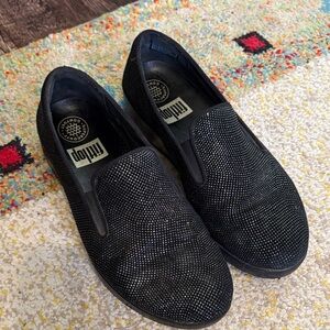 FitFlop womens Black Studded Loafers